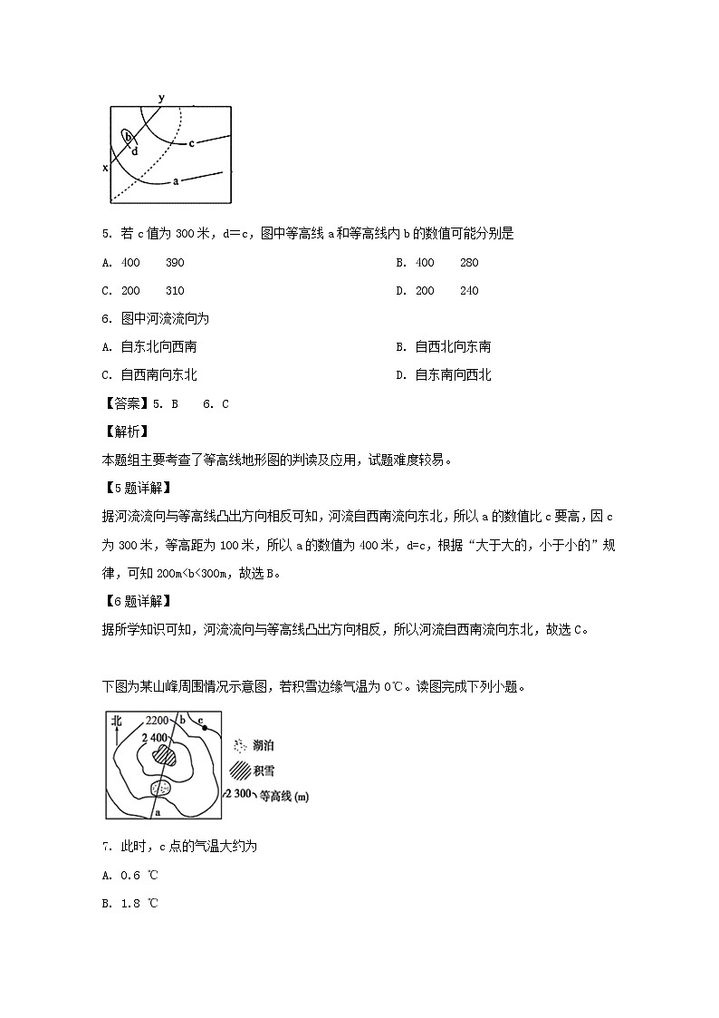 山西省长治市潞州区第二中学2018-2019学年高一下学期期末考试地理试卷03