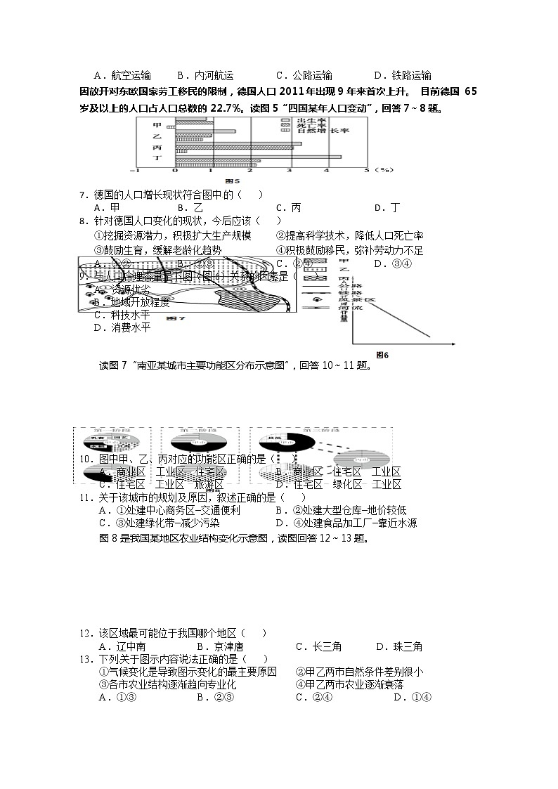 山西运城市景胜中学2019-2020学年高一下学期期末模考地理试题02