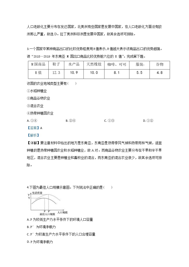 西藏拉萨片八校2018-2019学年高一下学期期末考试联考地理试题02