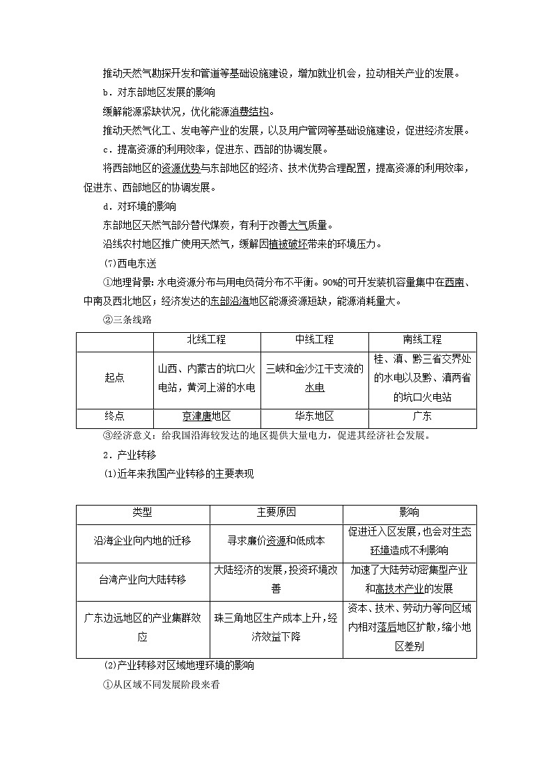 2021高考地理一轮复习第九章区域地理环境与人类活动第29讲区域经济联系教案湘教版03