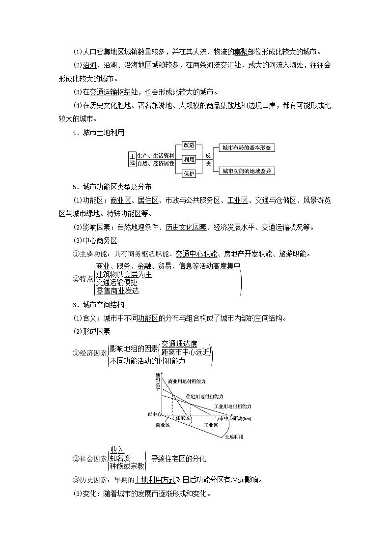 2021高考地理一轮复习第六章城市与环境第20讲城市空间结构教案湘教版02