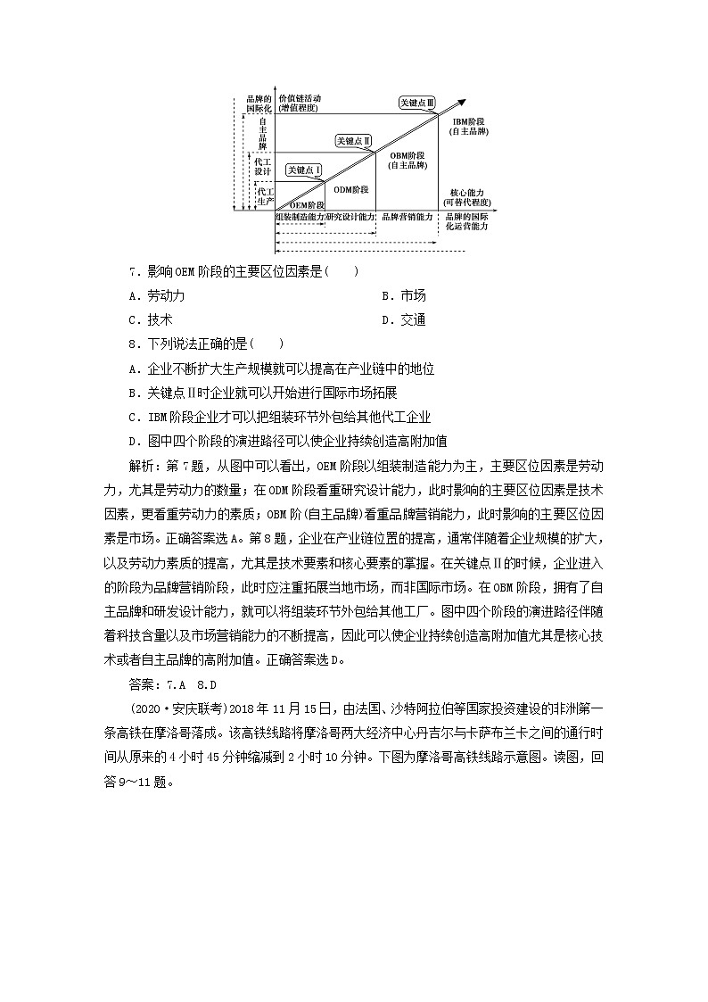 2021高考地理一轮复习第七章区域产业活动章末综合检测（七）（含解析）湘教版03