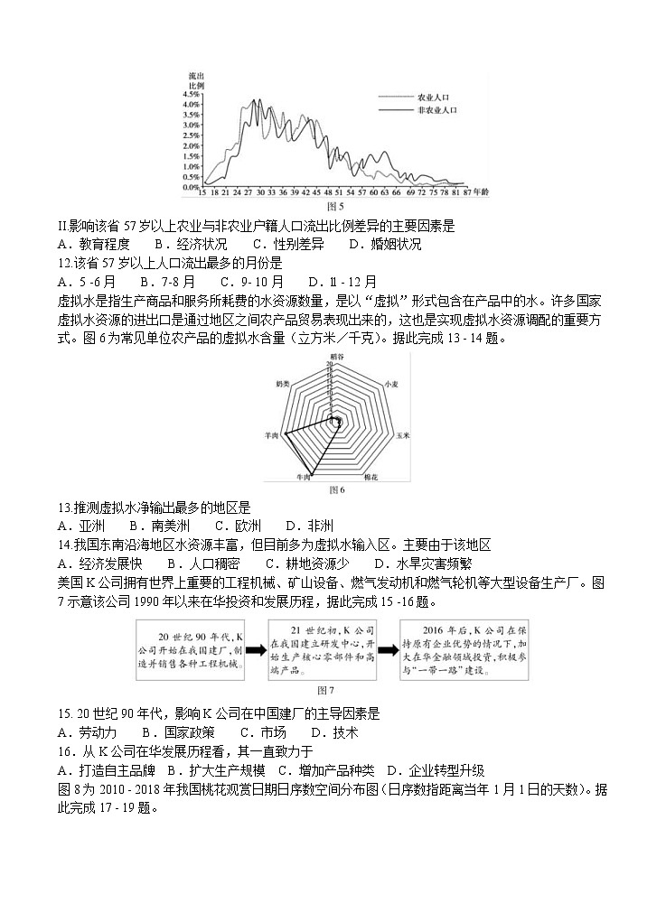安徽省蚌埠市2021届高三上学期第一次质量监测（一模）地理（word版含答案）03