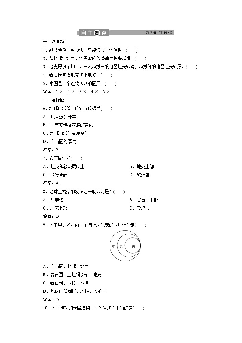 （新）人教版高中地理必修第一册教学讲义：1.4 地球的圈层结构02