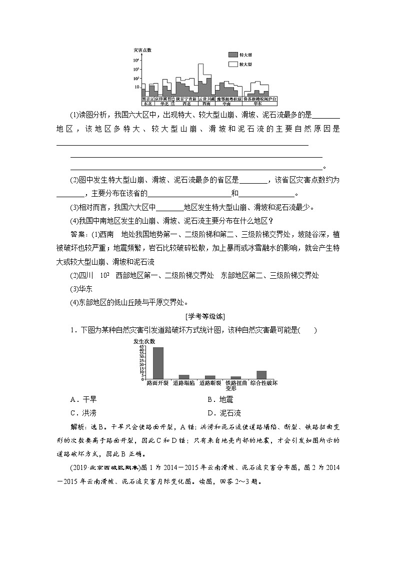 （新）人教版高中地理必修第一册练习：6.2 地质灾害（含解析）03