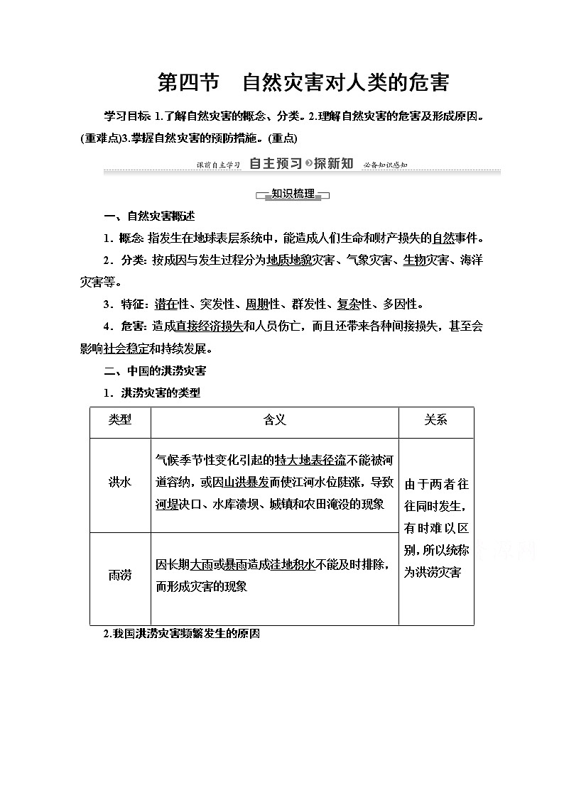 地理湘教版必修1教师用书：第4章第4节　自然灾害对人类的危害01