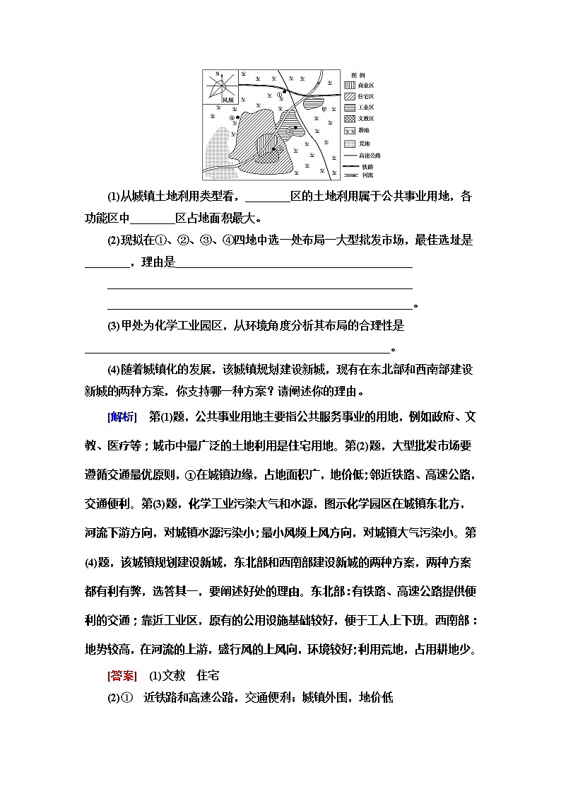 （新教材）2019-2020学年鲁教版地理必修第二册教师用书：第2单元乡村与城镇单元小结与测评03