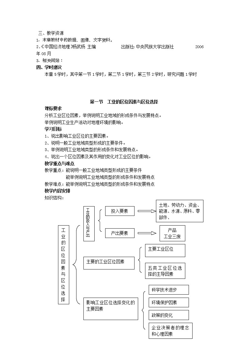 2018-2019学年人教版高中地理必修二教案：第四章第1节工业的区位选择02