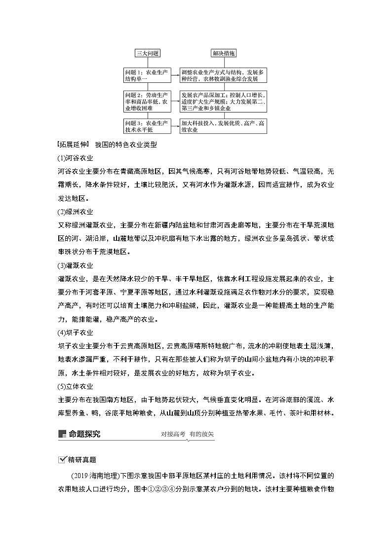 2021年高考地理一轮复习 第2部分 人文地理 第3章 第21讲　以种植业为主的农业地域类型 教案02