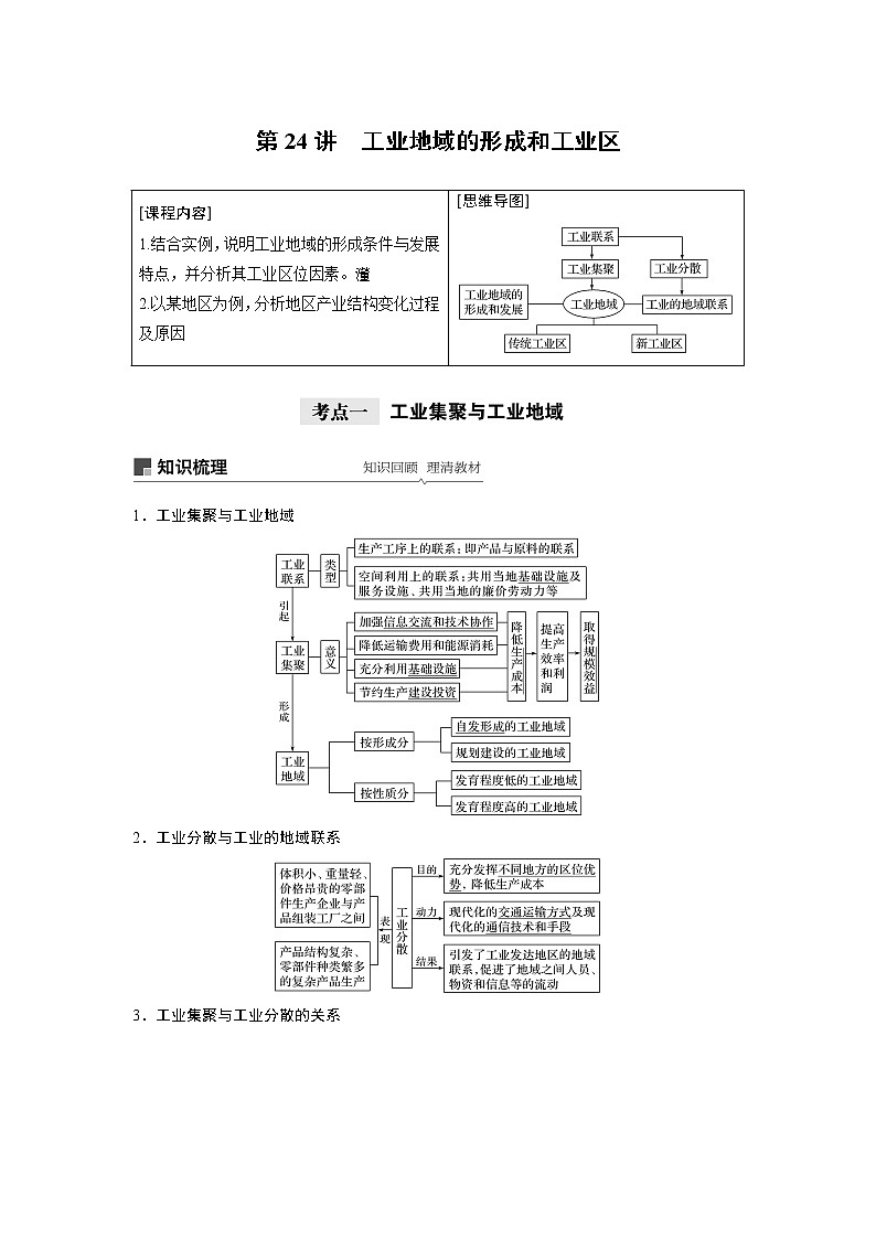 2021年高考地理一轮复习 第2部分 人文地理 第4章 第24讲　工业地域的形成和工业区 教案01