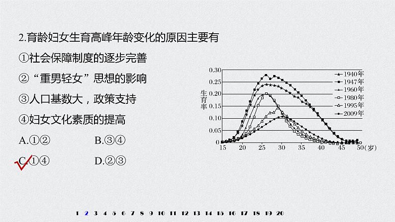 2021年高考地理一轮复习 第2部分 人文地理 第2章 专项突破练4　人口与城市03