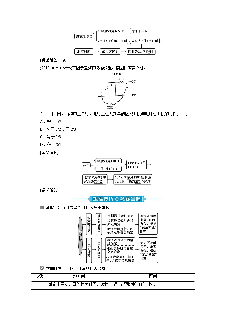 2020新课标高考地理二轮讲义：命题主题一　地球运动规律02