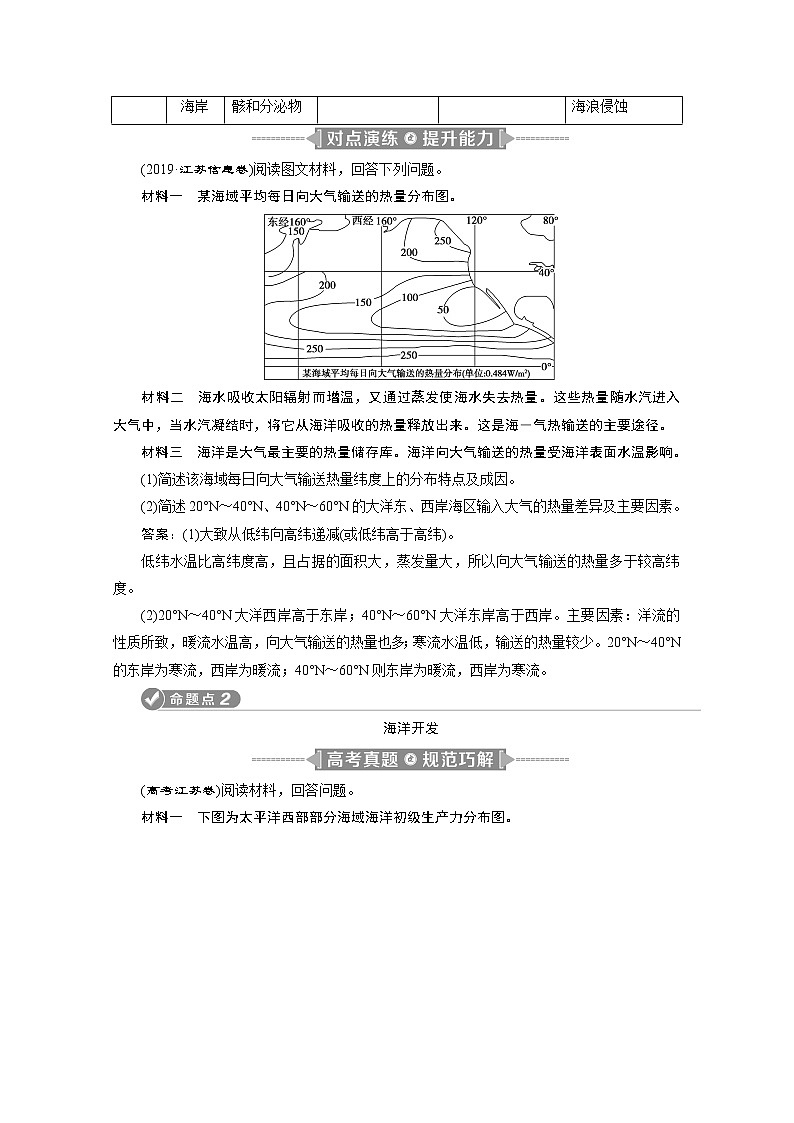 2020江苏高考地理二轮讲义：命题主题十一　海洋地理03
