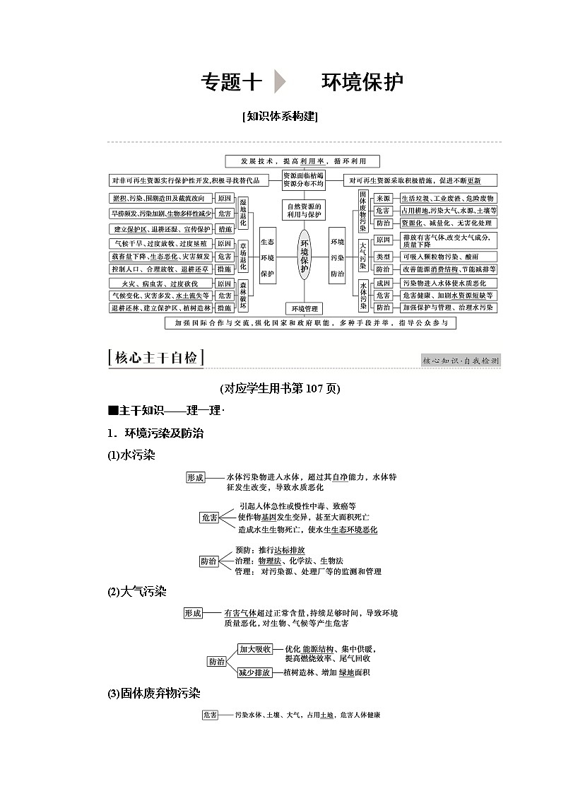 2020新课标高考地理二轮复习教师用书：第1部分专题10环境保护01