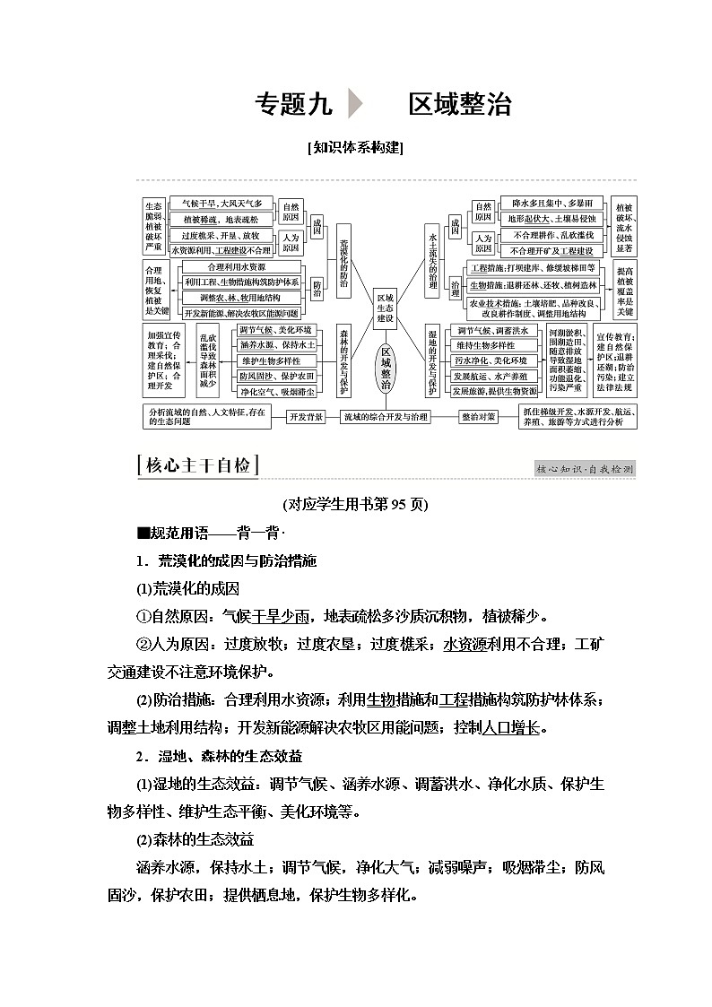 2020新课标高考地理二轮复习教师用书：第1部分专题9区域整治01