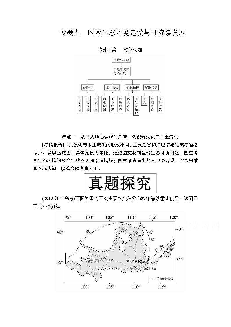 2020级届高考地理大二轮专题复习冲刺地理（创新版）教师用书习题：专题九区域生态环境建设与可持续发展01