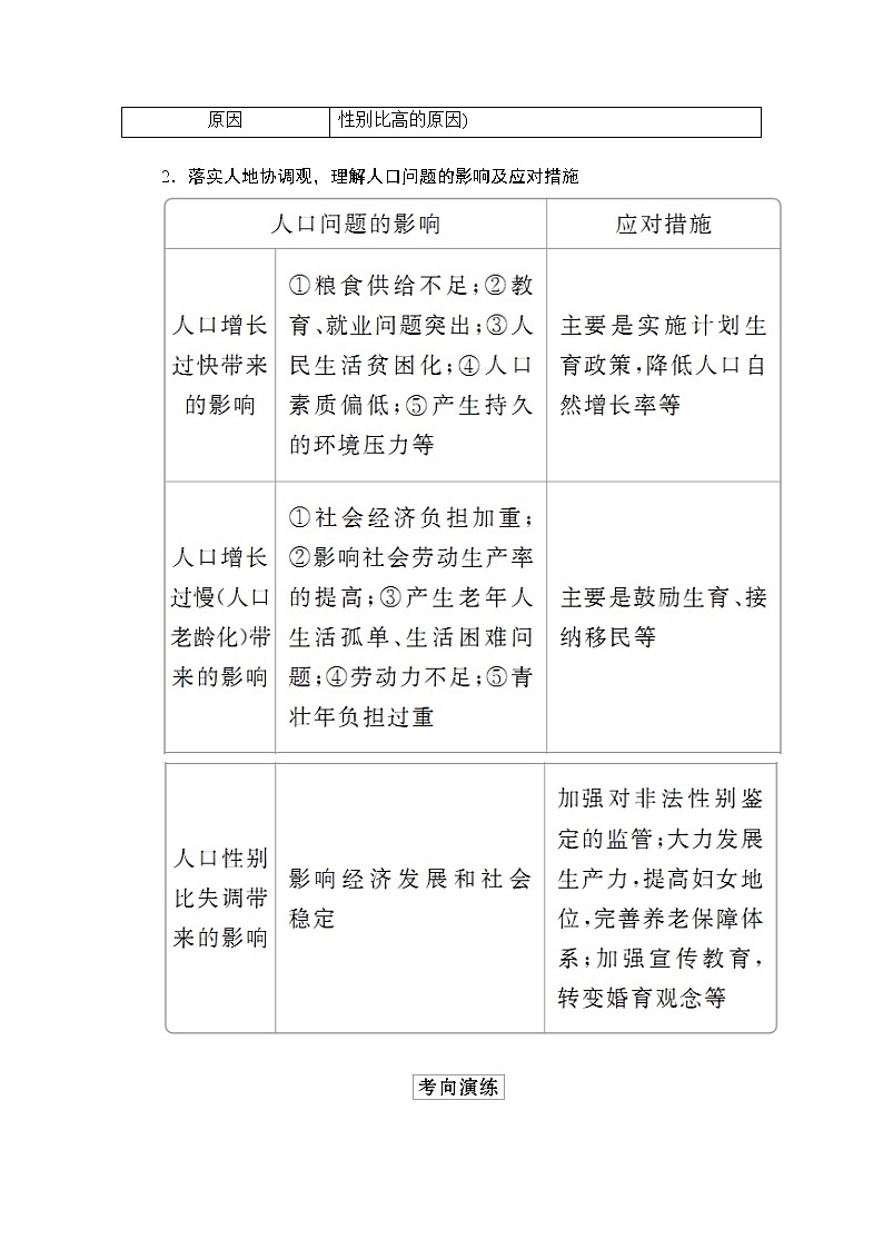 2020级届高考地理大二轮专题复习冲刺地理（创新版）教师用书习题：专题六人口和城市03