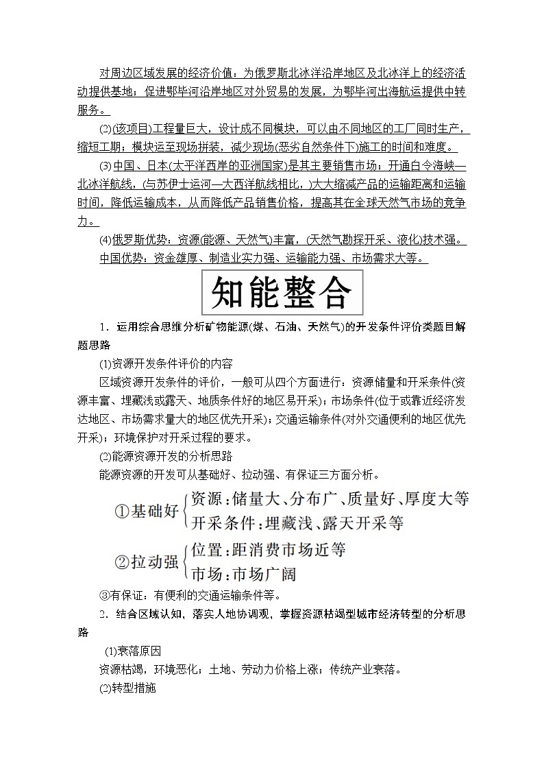 2020级届高考地理大二轮专题复习冲刺地理（创新版）教师用书习题：专题十区域资源开发与可持续发展03