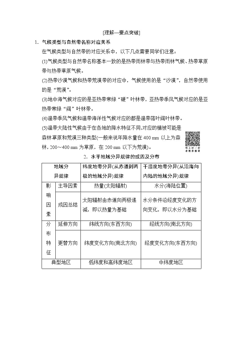 2019届《新动力高考突破》高三地理人教版一轮复习教师用书：第3章第2节自然地理环境的差异性第3页