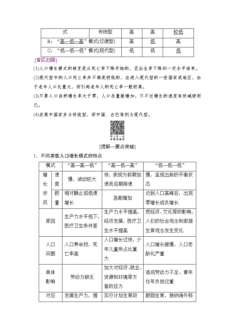 2019届《新动力高考突破》高三地理人教版一轮复习教师用书：第5章第1节人口增长模式与人口合理容量02
