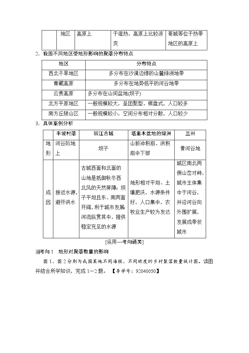 2019届《新动力高考突破》高三地理人教版一轮复习教师用书：第4章第1节地形对聚落及交通线路分布的影响03