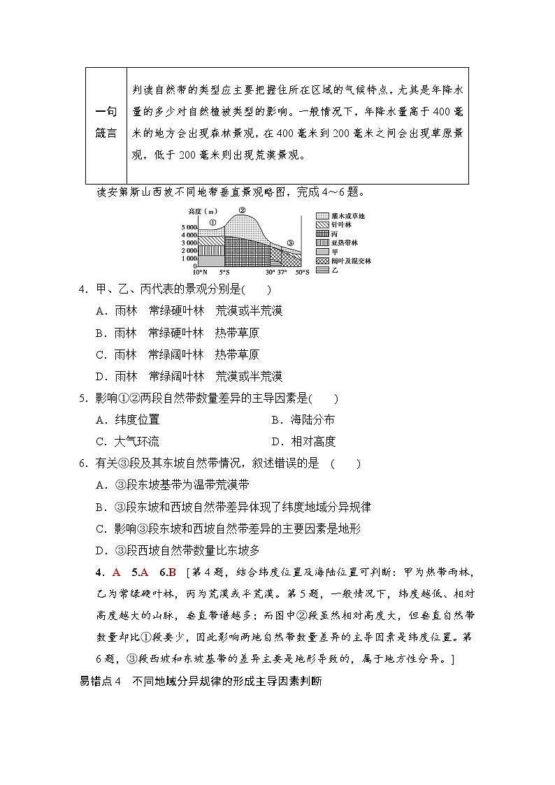 2019届《新动力高考突破》高三地理人教版一轮复习教师用书：易错排查练（第3章）03