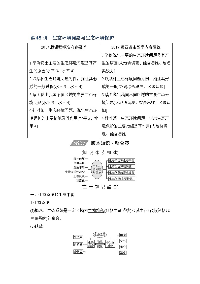 2020人教版（四川专用）高考地理一轮复习教师用书：第45讲生态环境问题与生态环境保护01