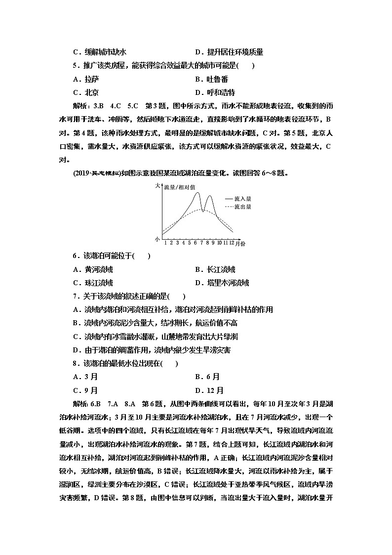 2020版高考地理一轮复习湘教版课时跟踪检测（十三）水循环02