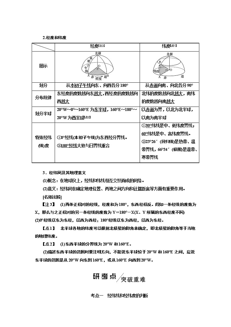 2020版高考地理一轮复习湘教版讲义：模块一第一章第一讲地球与地球仪03