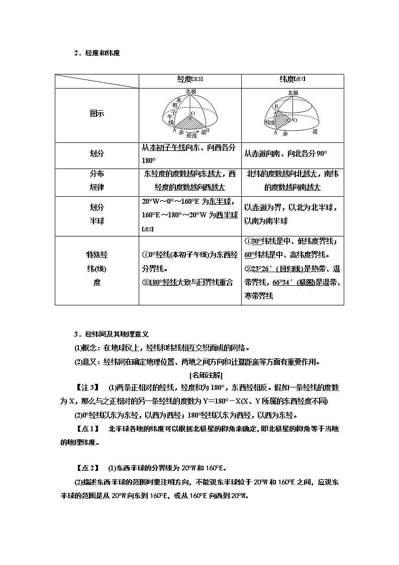 2020高考地理新一线大一轮中图版讲义：模块一第一章第一讲地球与地球仪03