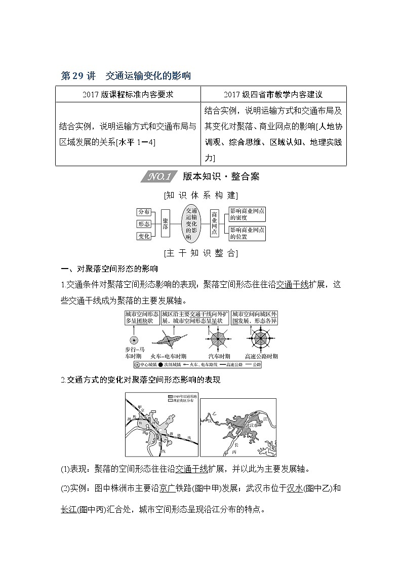 2020人教版（四川专用）高考地理一轮复习教师用书：第29讲交通运输变化的影响01