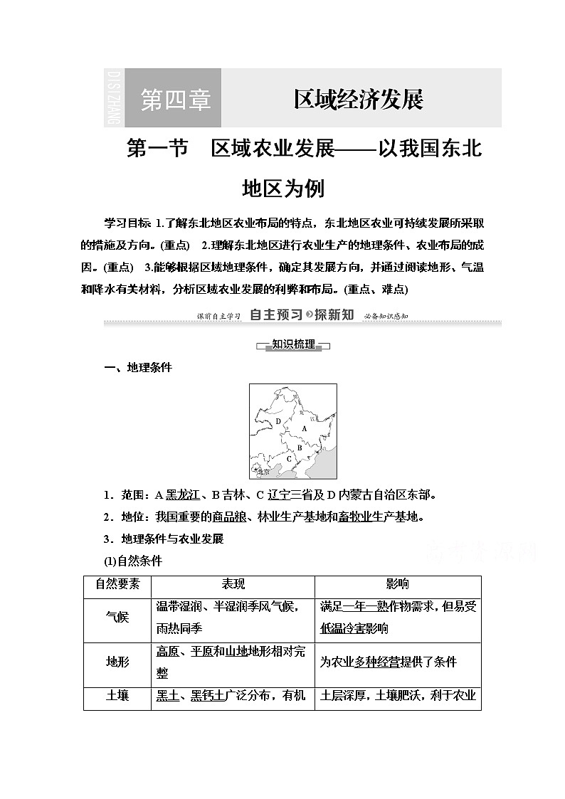 2020-2021学年地理人教版必修3教师用书：第4章第1节　区域农业发展——以我国东北地区为例01