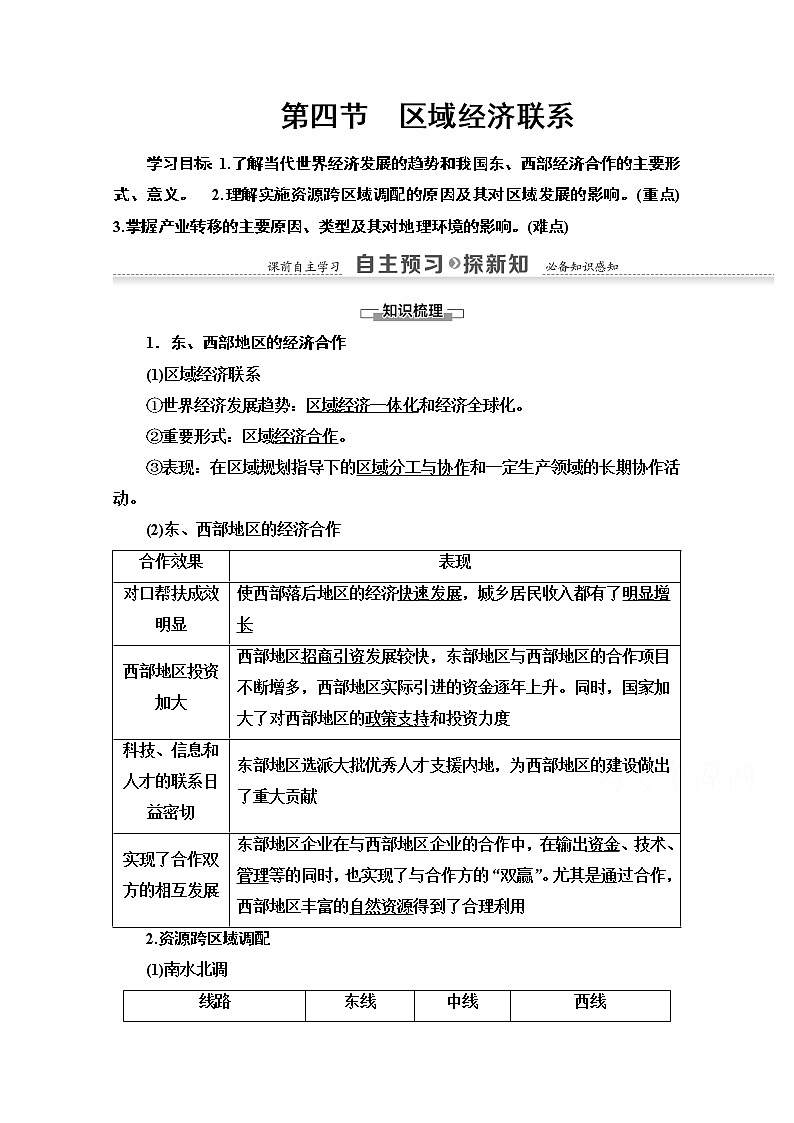 2020-2021学年地理湘教版必修3教师用书：第1章第4节　区域经济联系01