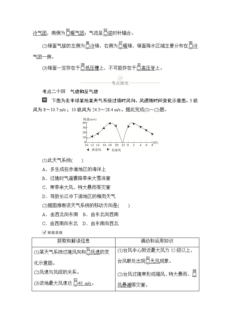 2021届高考地理一轮创新教学案：第六讲第19课时气旋和反气旋02
