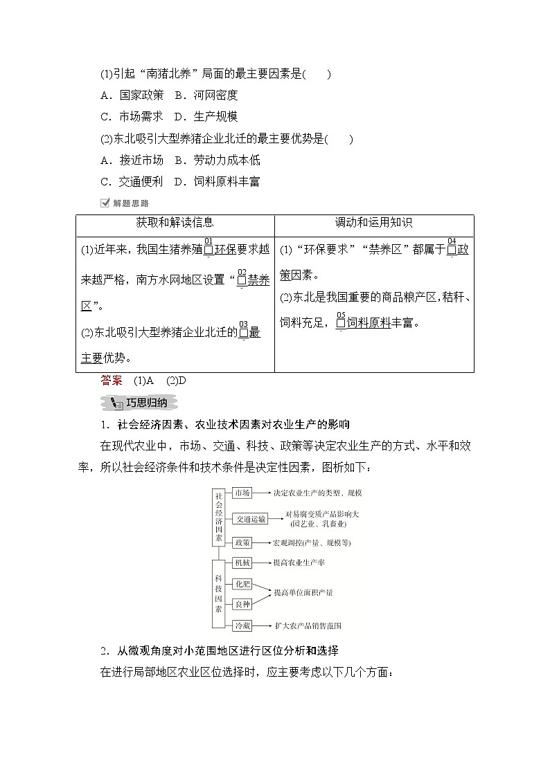 2021届高考地理一轮创新教学案：第十三讲第43课时农业人文区位因素02