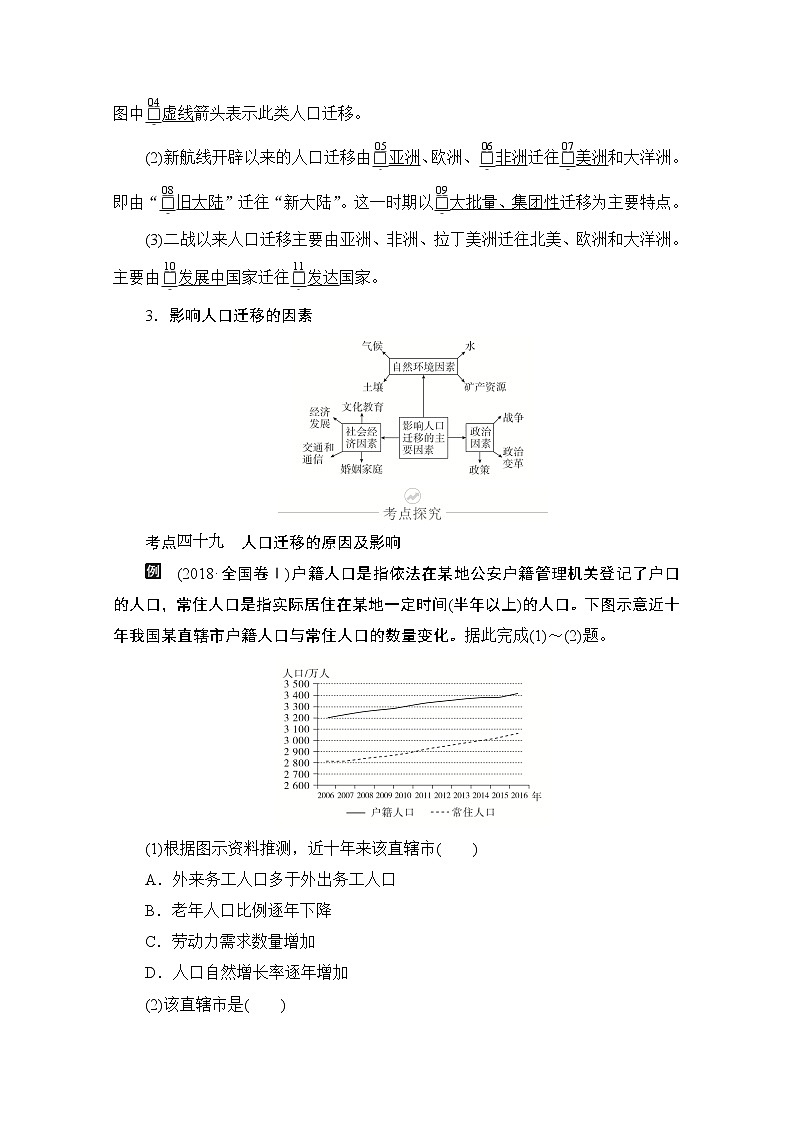 2021届高考地理一轮创新教学案：第十一讲第36课时人口迁移02