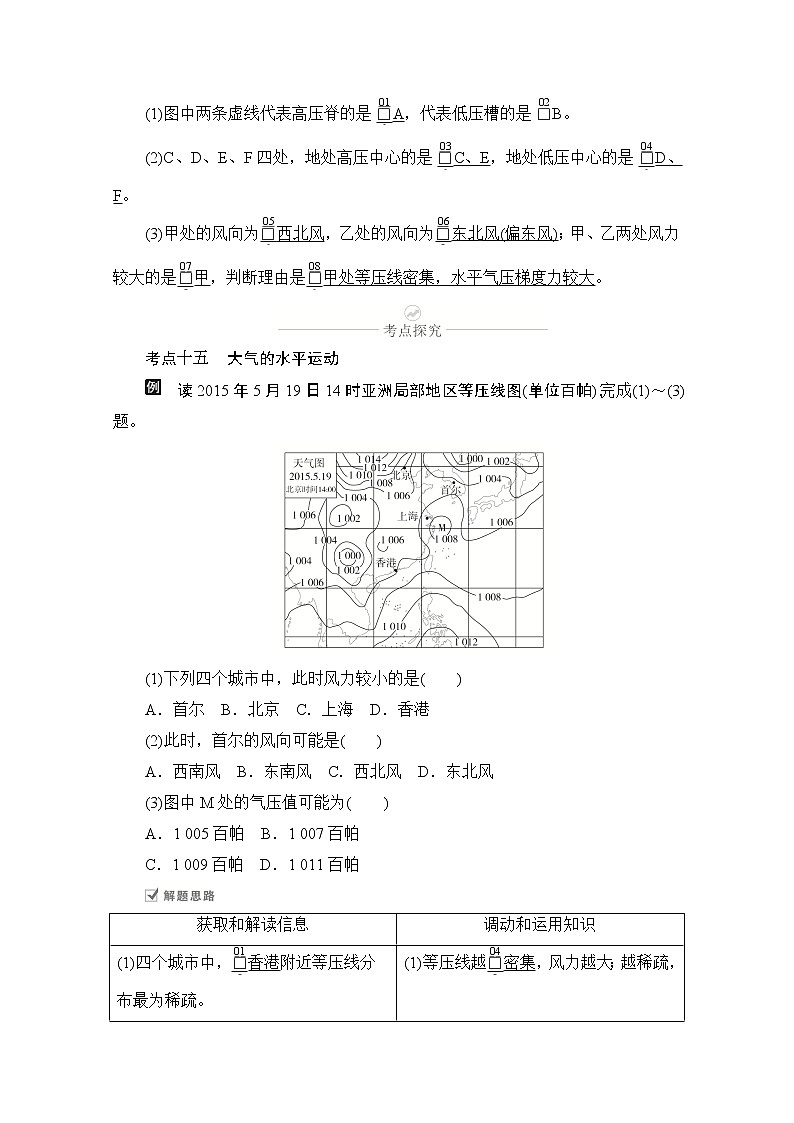 2021届高考地理一轮创新教学案：第四讲第13课时大气的水平运动与等压线02