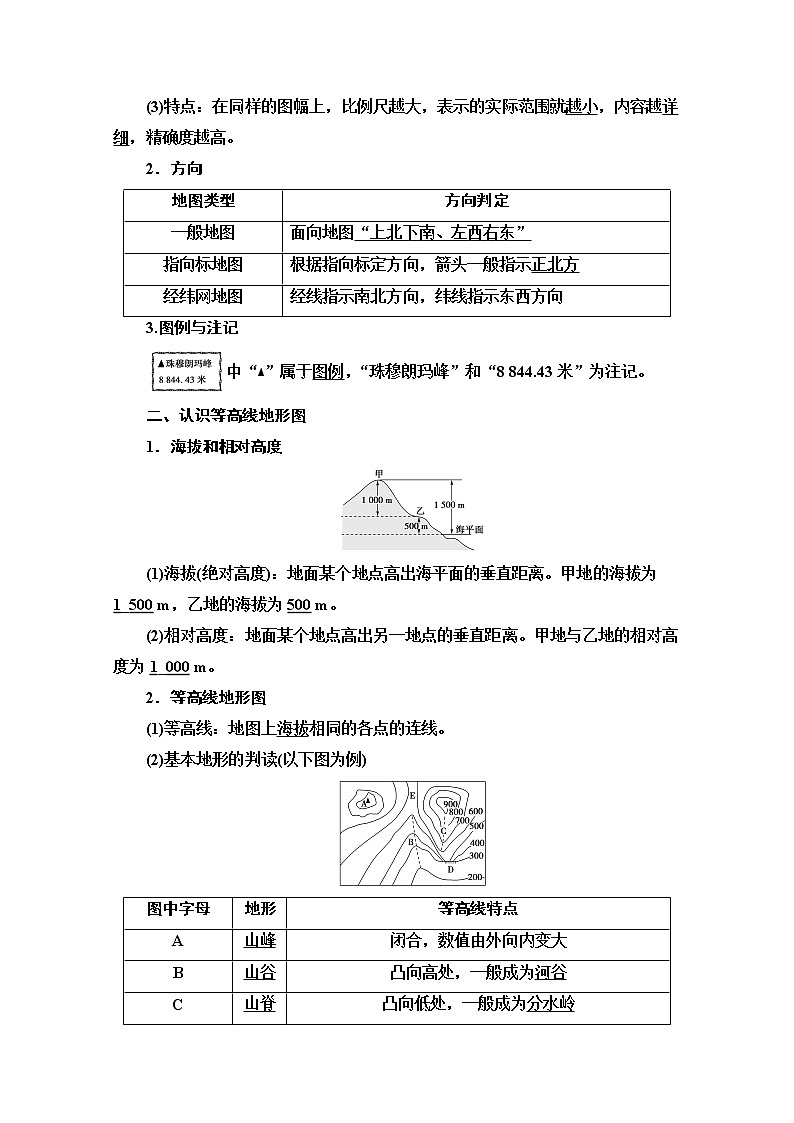 2021高考地理一轮湘教版教师用书：第1部分第1章第2讲　地图02