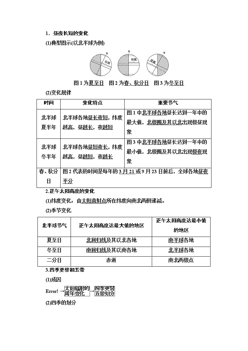 2021高考地理一轮湘教版教师用书：第1部分第1章第5讲　地球的公转及其地理意义03