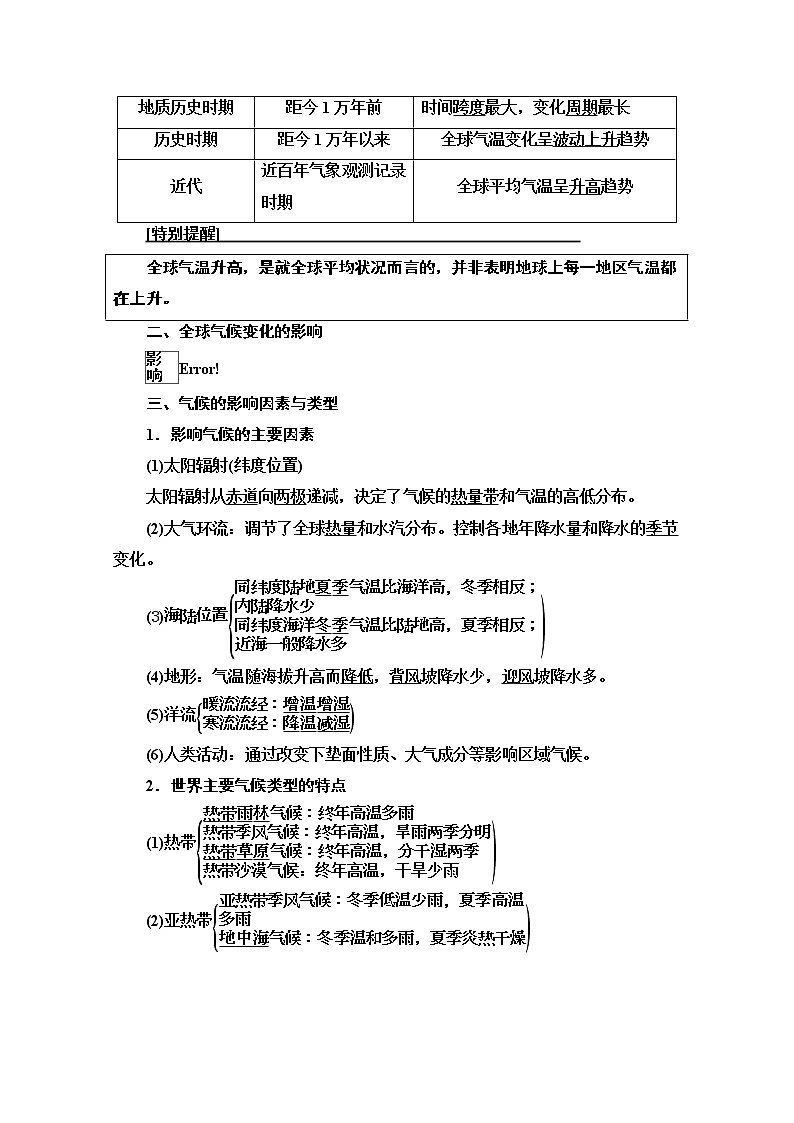 2021高考地理一轮湘教版教师用书：第1部分第4章第2讲　全球气候变化与气候类型的判读02