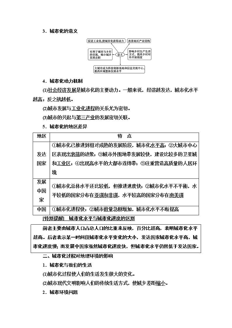 2021高考地理一轮湘教版教师用书：第2部分第6章第2讲　城市化过程与特点及其对地理环境的影响02