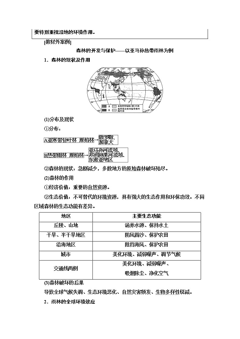 2021高考地理一轮湘教版教师用书：第3部分第10章第2讲　区域重要生态资源的开发与保护（湿地、森林资源的开发与保护）03