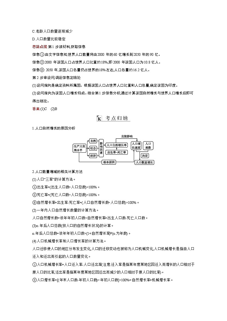 2021高考地理人教版一轮复习教师用书：第六章第1讲　人口的数量变化和人口的合理容量03