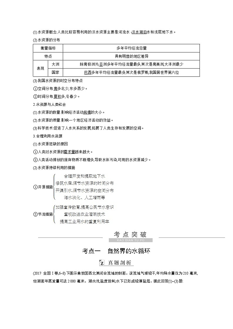2021高考地理人教版一轮复习教师用书：第三章第1讲　自然界的水循环和水资源的合理利用03
