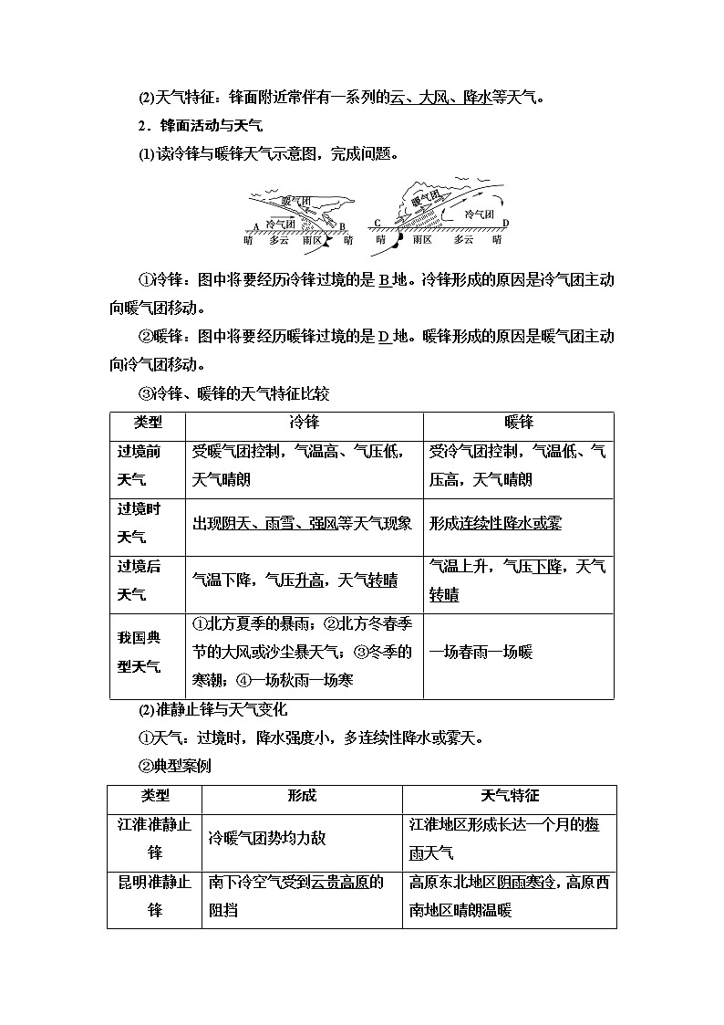 2021高考地理精准大一轮复习新高考地区专用讲义：第2章第3讲　常见天气系统02