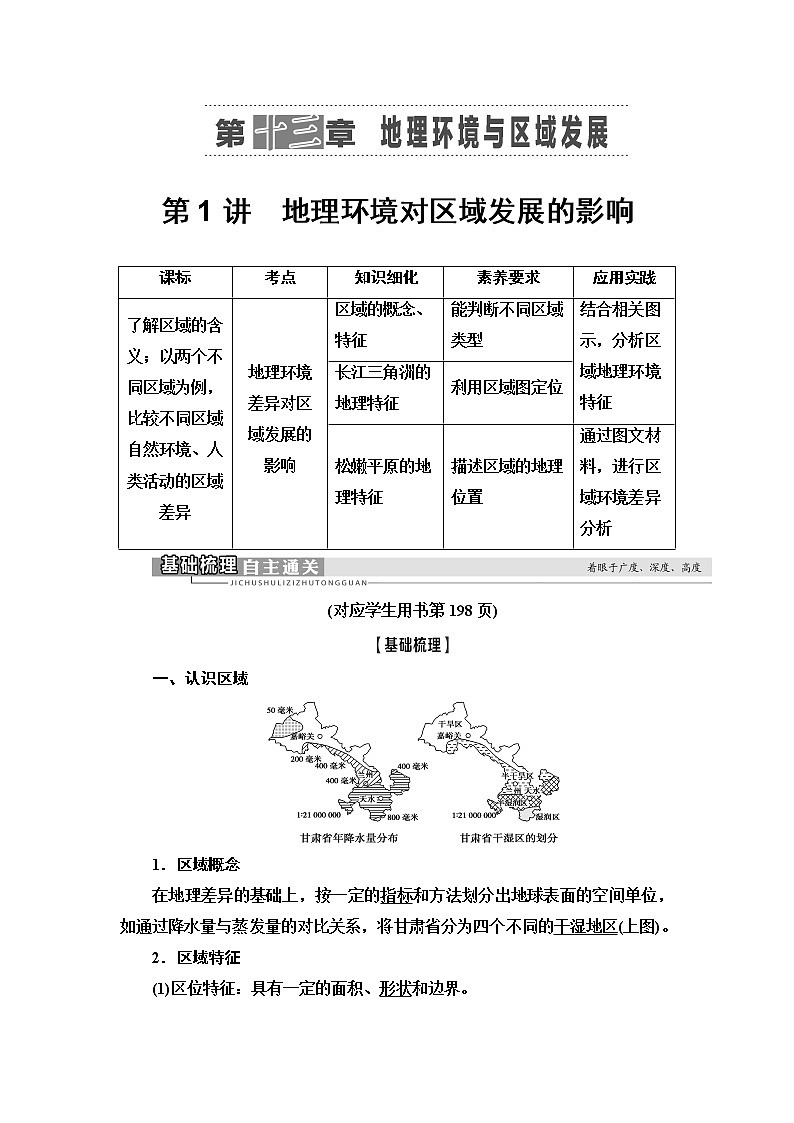 2021高考地理精准大一轮复习新高考地区专用讲义：第13章第1讲　地理环境对区域发展的影响01