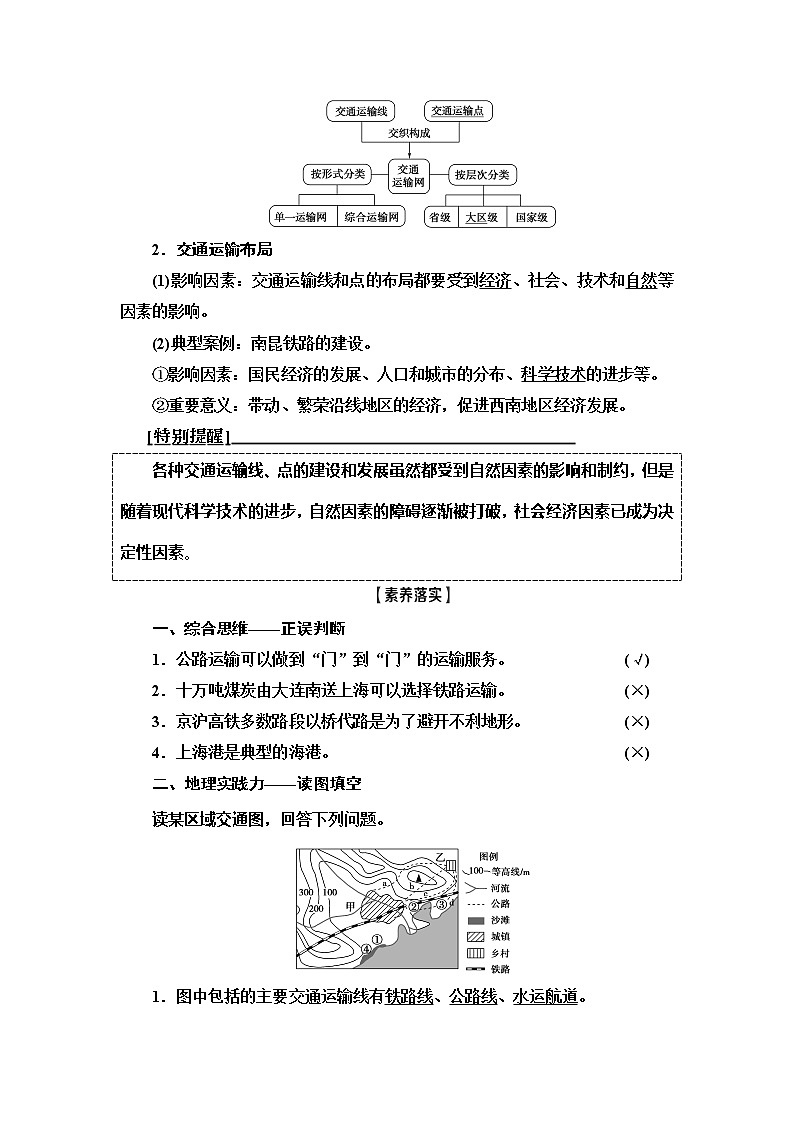 2021高考地理精准大一轮复习新高考地区专用讲义：第11章第1讲　交通运输方式和布局03