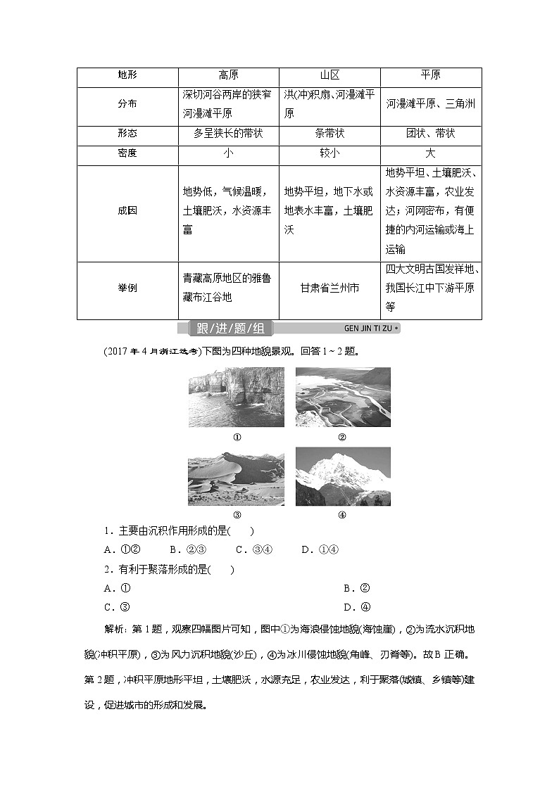 2021版浙江新高考选考地理一轮复习教师用书：第17讲　地形对聚落及交通线路分布的影响第3页