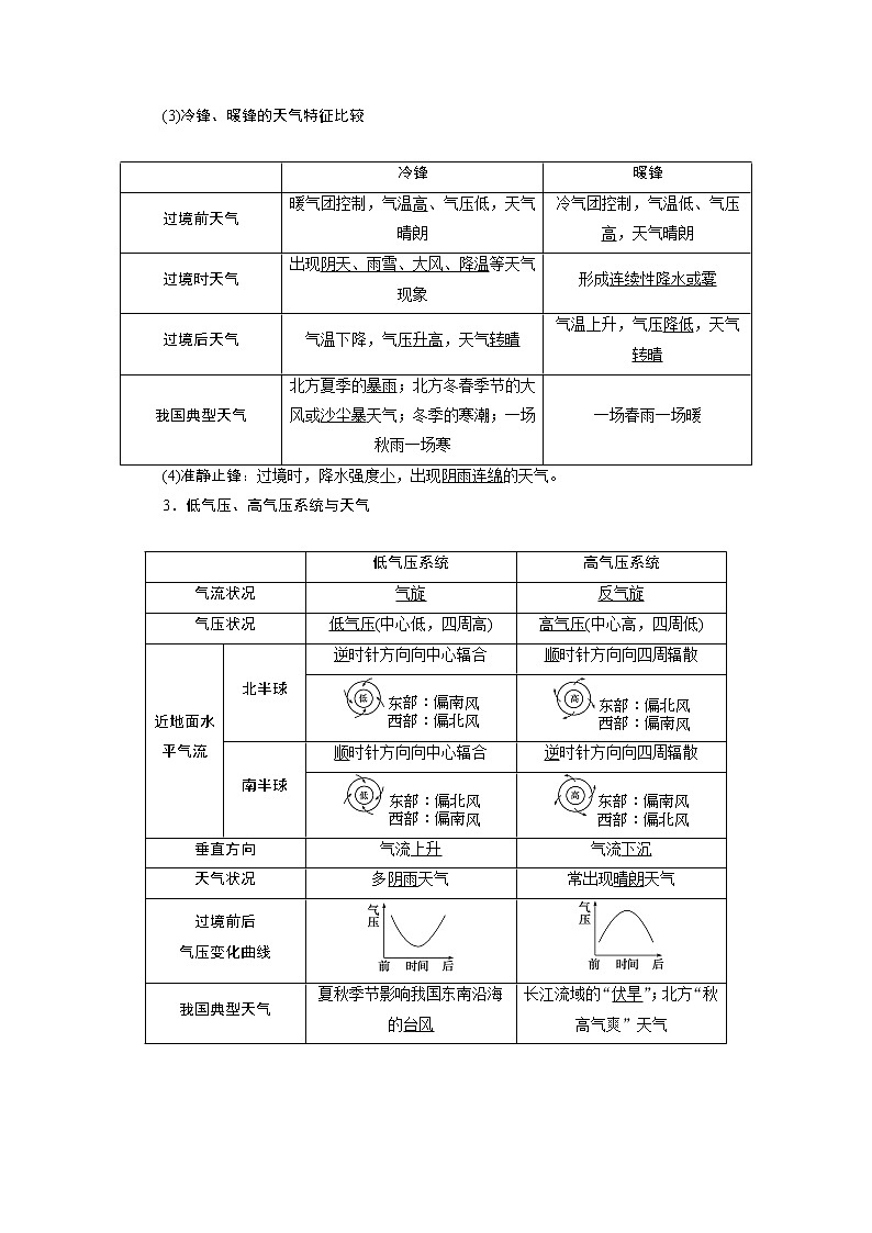2021版新高考选考地理（湘教版）一轮复习教师用书：第10讲　常见天气系统02
