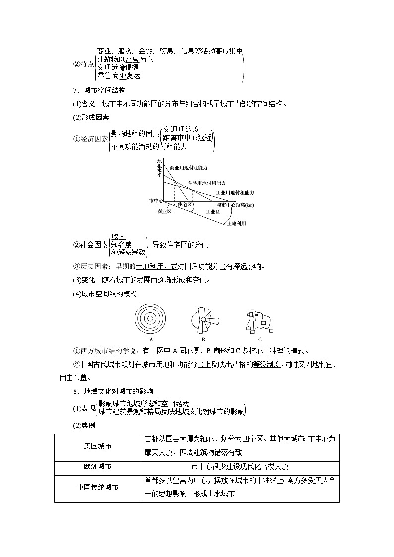 2021版新高考选考地理（湘教版）一轮复习教师用书：第22讲　城市空间结构03